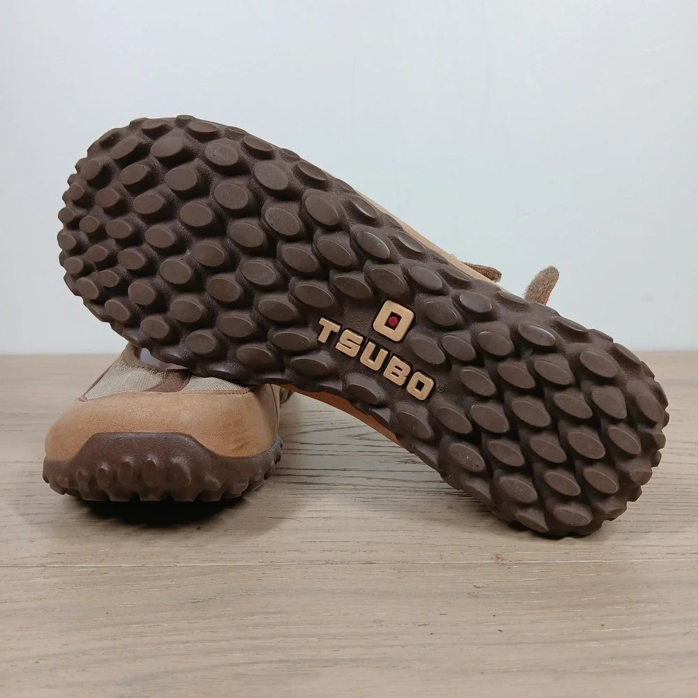 Tsubo Flats Womens 9 Tan Leather Mesh Mary Jane Sporty Y2K Outdoor Comfort Shoes